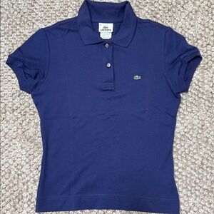Lacoste Women's Dark Periwinkle Blue Polo Shirt size 38
